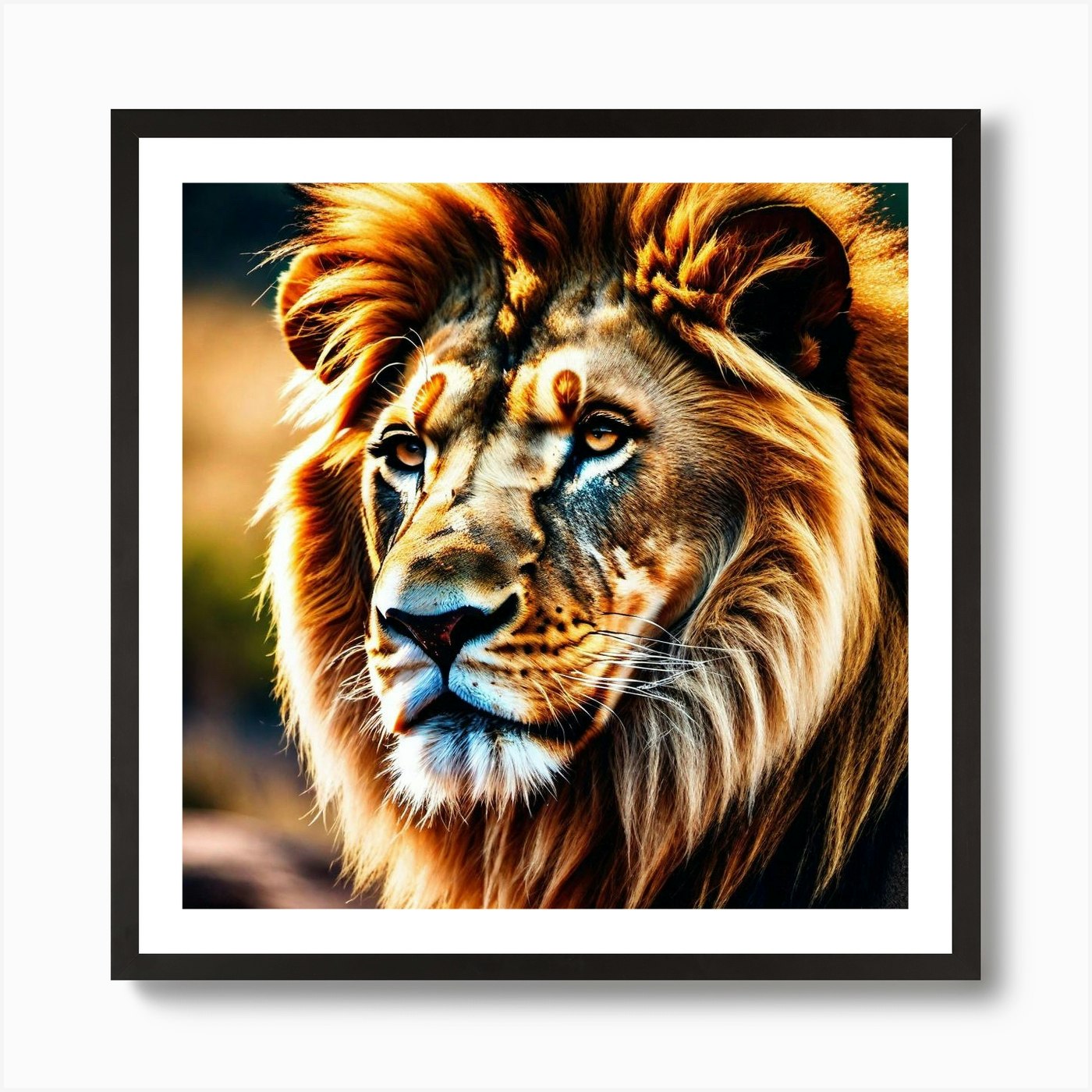 Lion Portrait 10 Art Print Framed Wall Art Poster Canvas Print Picture