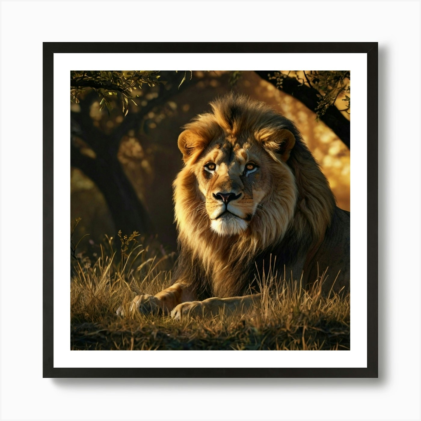 Lion in Art Print Framed Wall Art Poster Canvas Print Picture