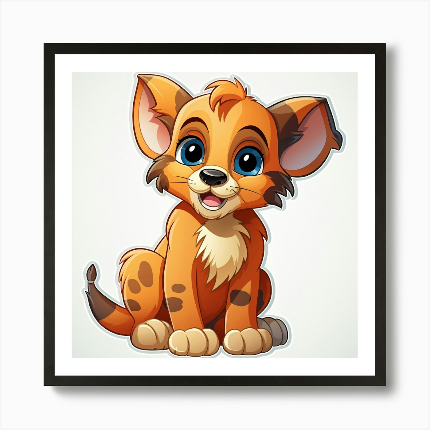 Cute Lion Cub Art Print Framed Wall Art Poster Canvas Print Picture