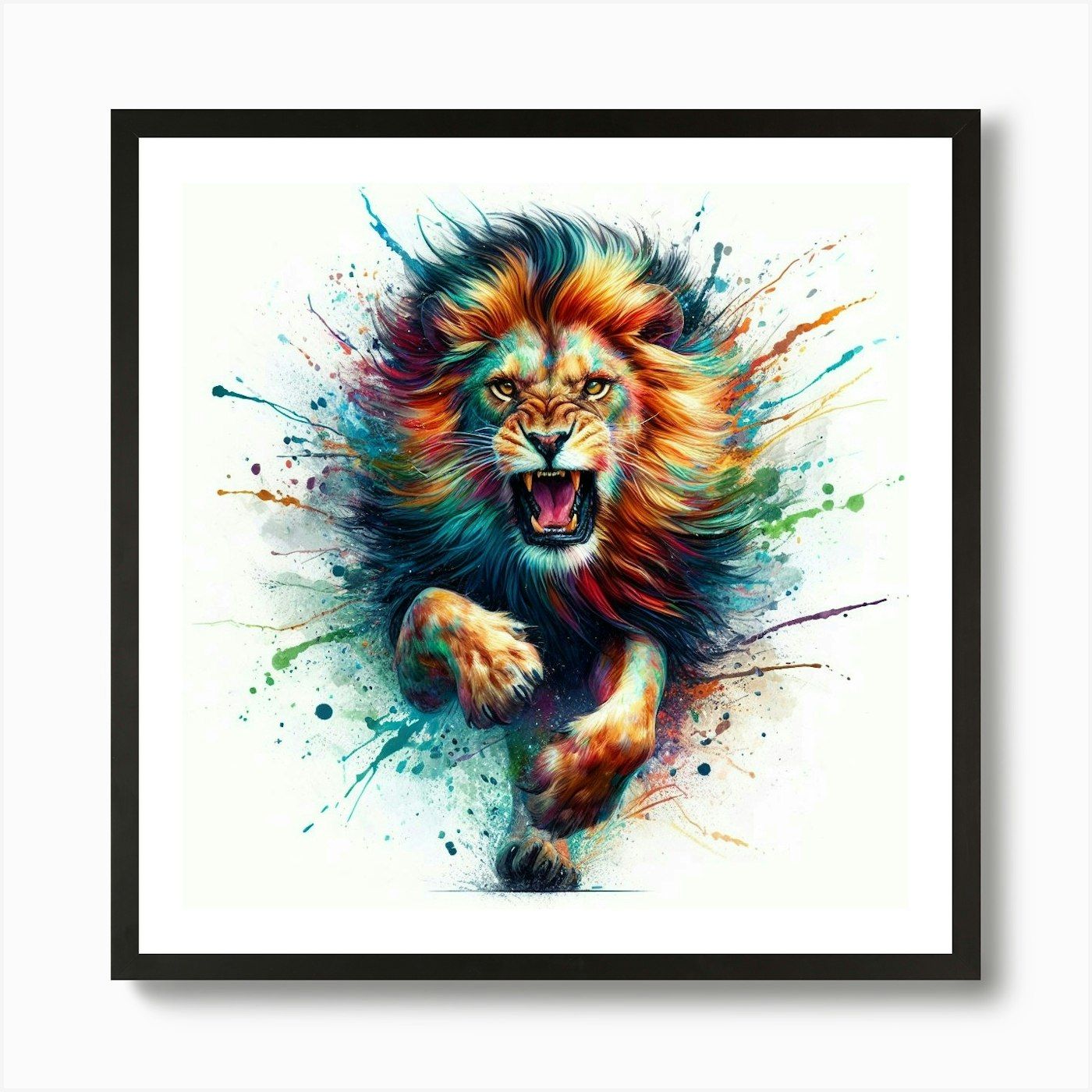 Lion Painting 3 Art Print Framed Wall Art Poster Canvas Print Picture