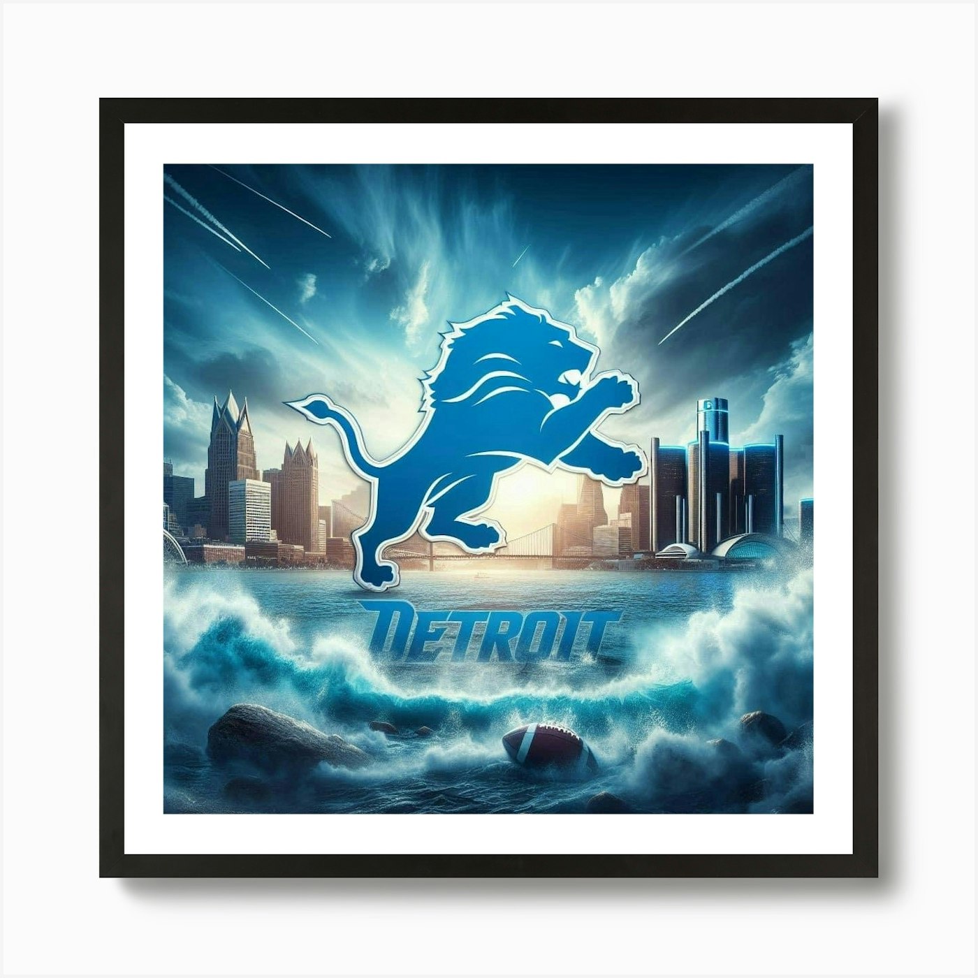 Detroit Lions 4 Art Print Framed Wall Art Poster Canvas Print Picture