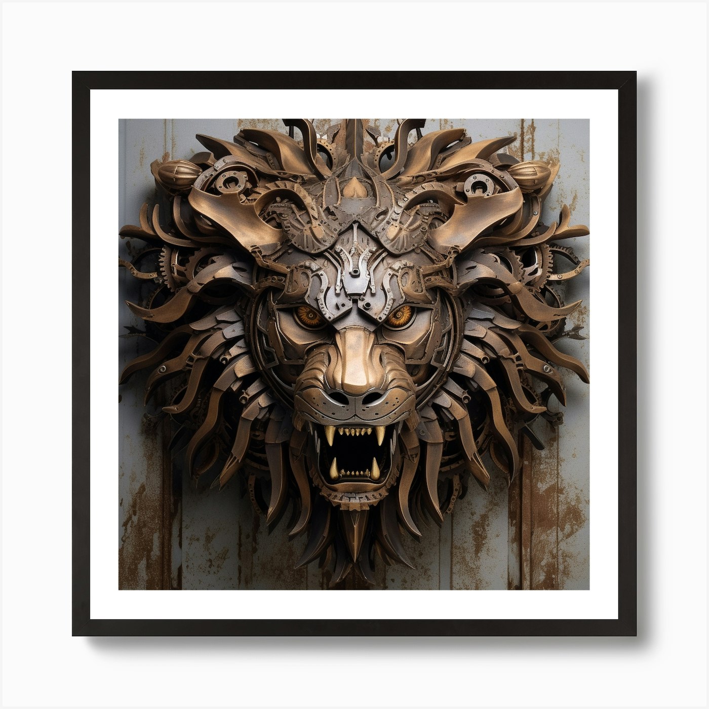 Armadiler Lion Face Art Print Framed Wall Art Poster Canvas Print Picture