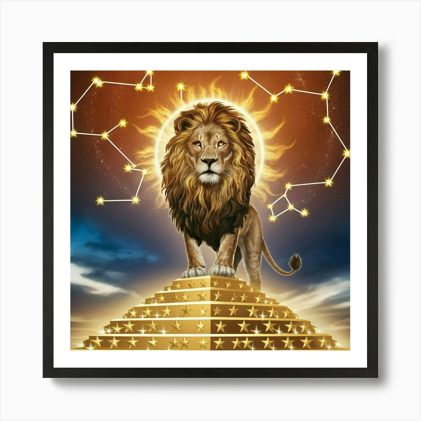 Zodiac Lion 19 Art Print Framed Wall Art Poster Canvas Print Picture