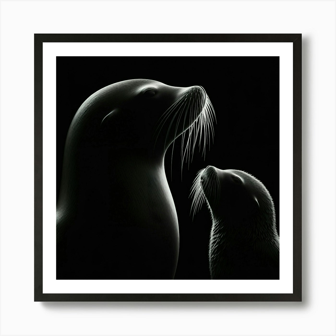 Sea Lions 3 Art Print Framed Wall Art Poster Canvas Print Picture