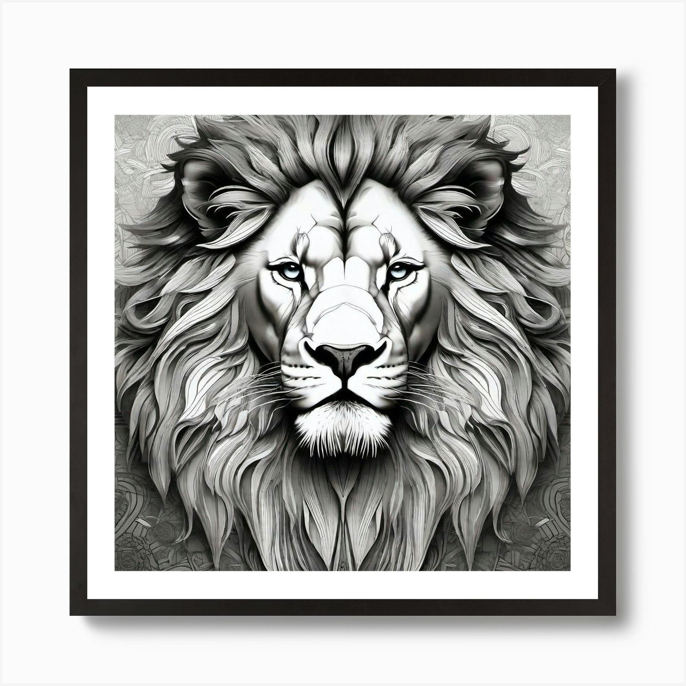Lion Head 43 Art Print Framed Wall Art Poster Canvas Print Picture