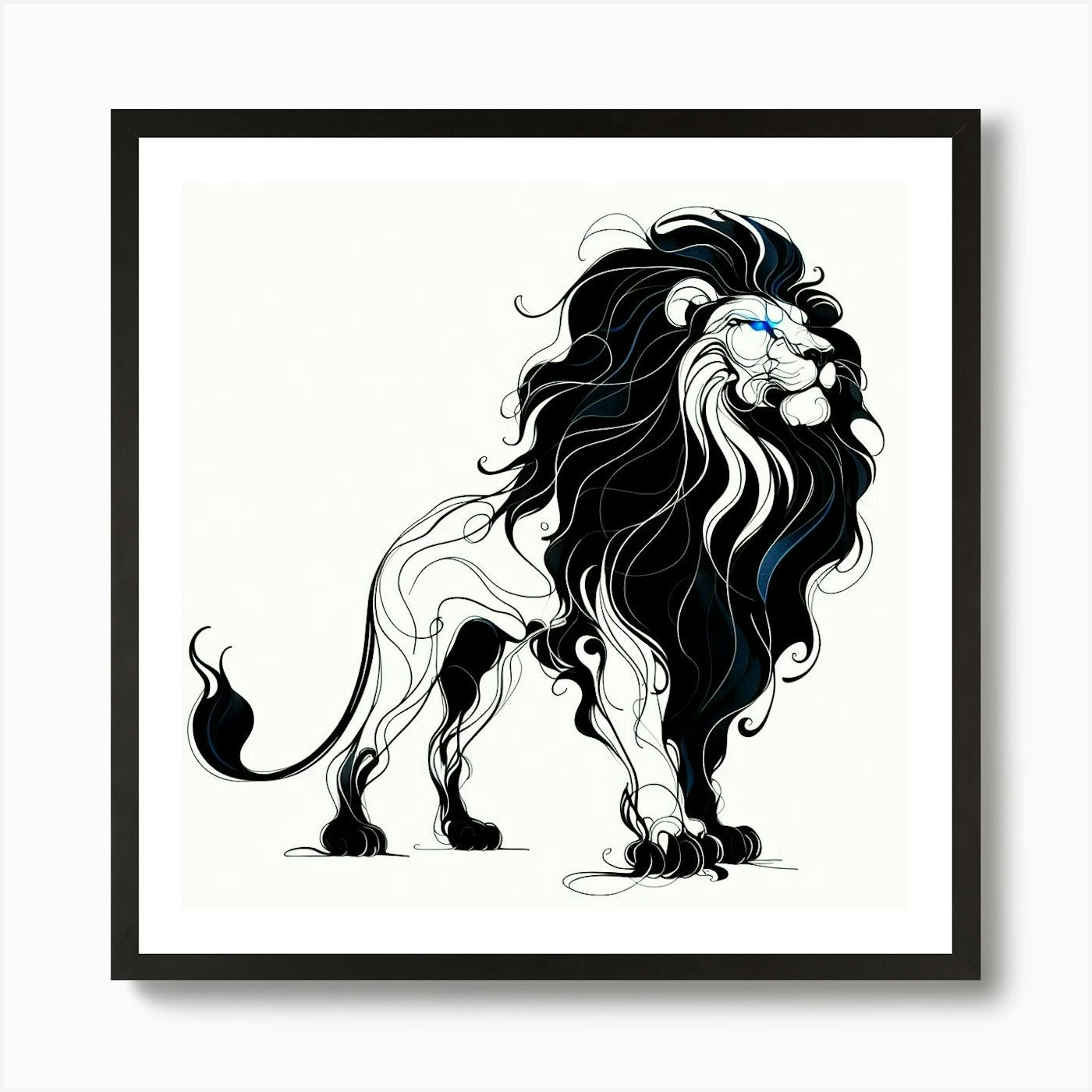 Ink Lion Art Print Framed Wall Art Poster Canvas Print Picture