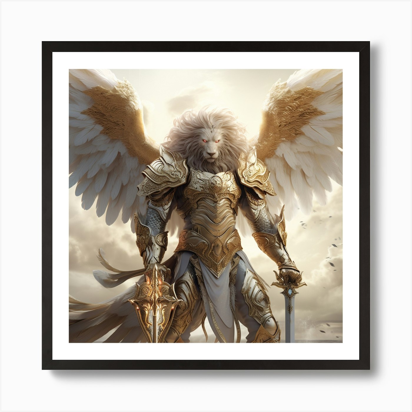 Lion Kinggg #10 -Juangisme Art Prin Framed Wall Art Poster Canvas Print Picture