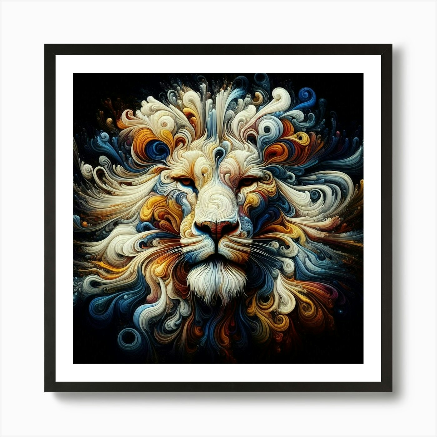 Abstract Lion 1 Art Print Framed Wall Art Poster Canvas Print Picture