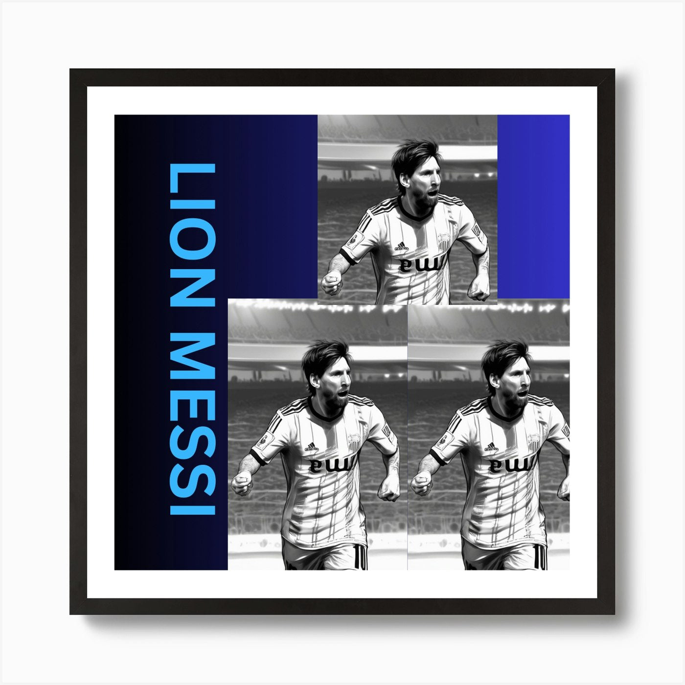 Lion Messi Art Print Framed Wall Art Poster Canvas Print Picture