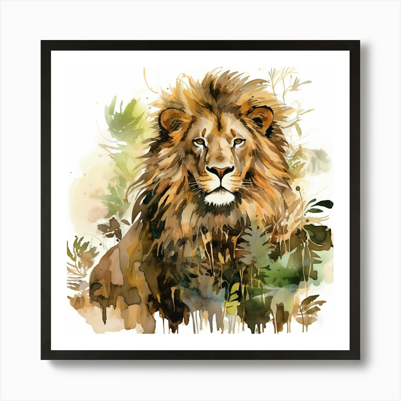 Lion In The Jungle 3 Art Print Framed Wall Art Poster Canvas Print Picture