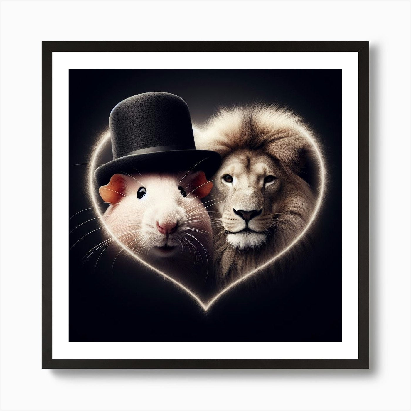 Lion And Rat Art Print Framed Wall Art Poster Canvas Print Picture