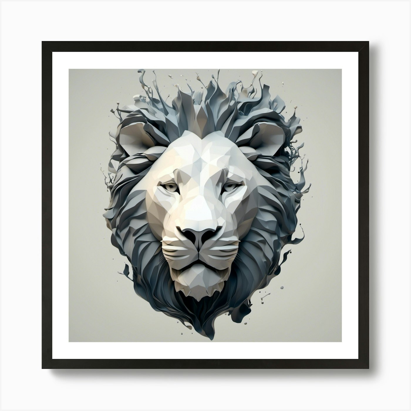 Lion Head Art Print Framed Wall Art Poster Canvas Print Picture