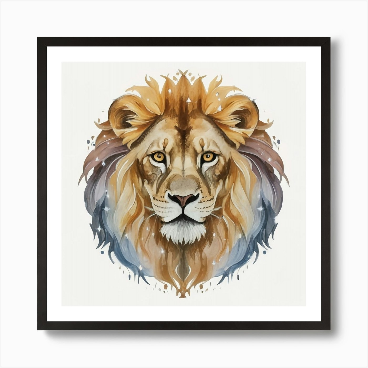 Lion Head 1 Art Print Framed Wall Art Poster Canvas Print Picture
