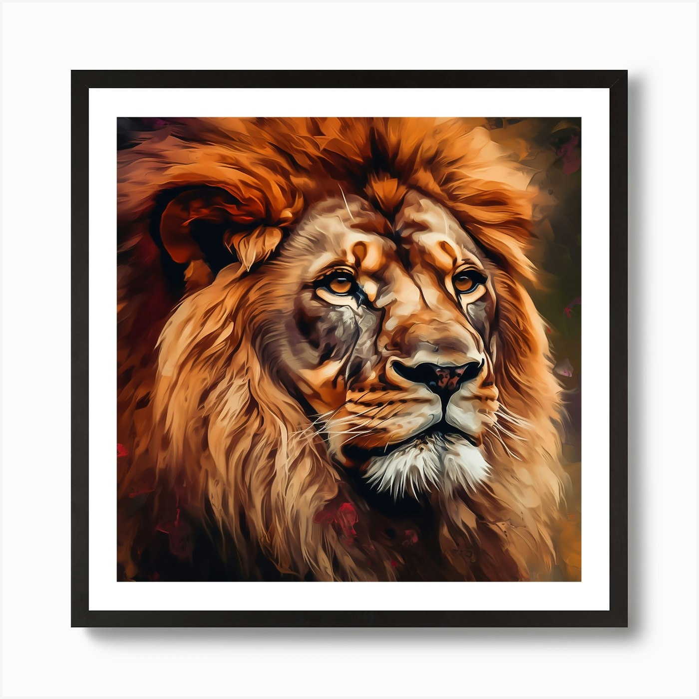 Lion Portrait Art Print Framed Wall Art Poster Canvas Print Picture