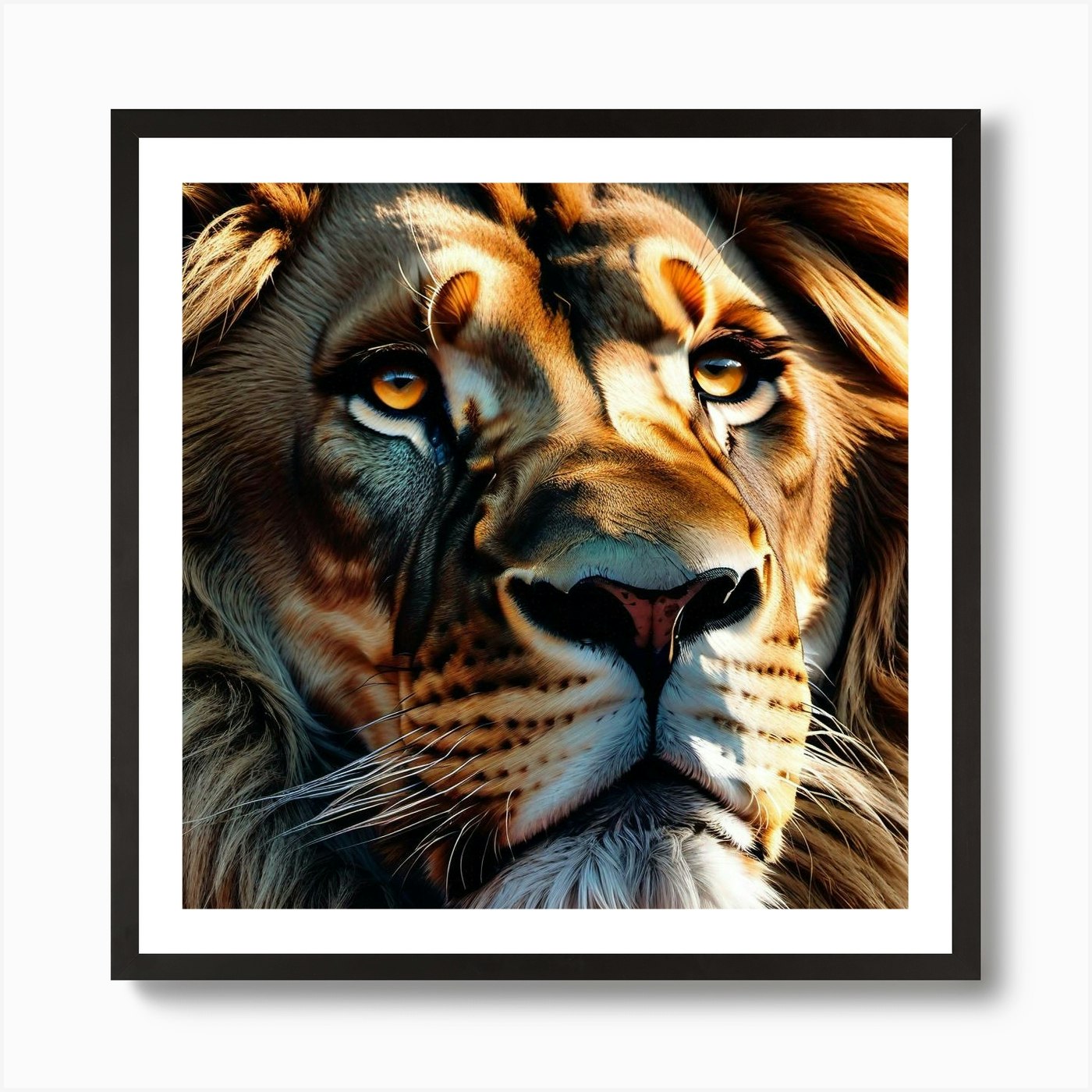 Lion Portrait 12 Art Print Framed Wall Art Poster Canvas Print Picture