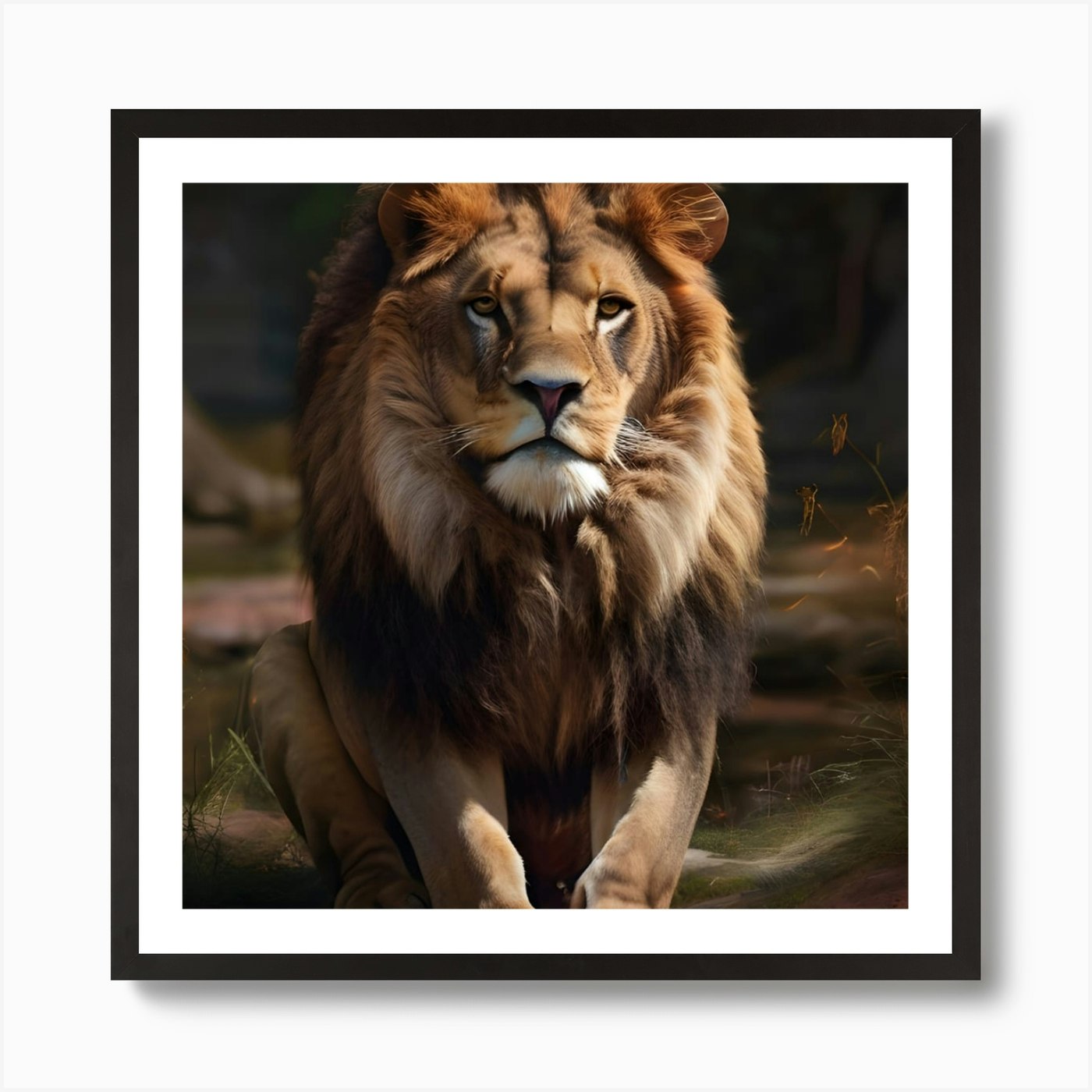 Lion Art Print Framed Wall Art Poster Canvas Print Picture