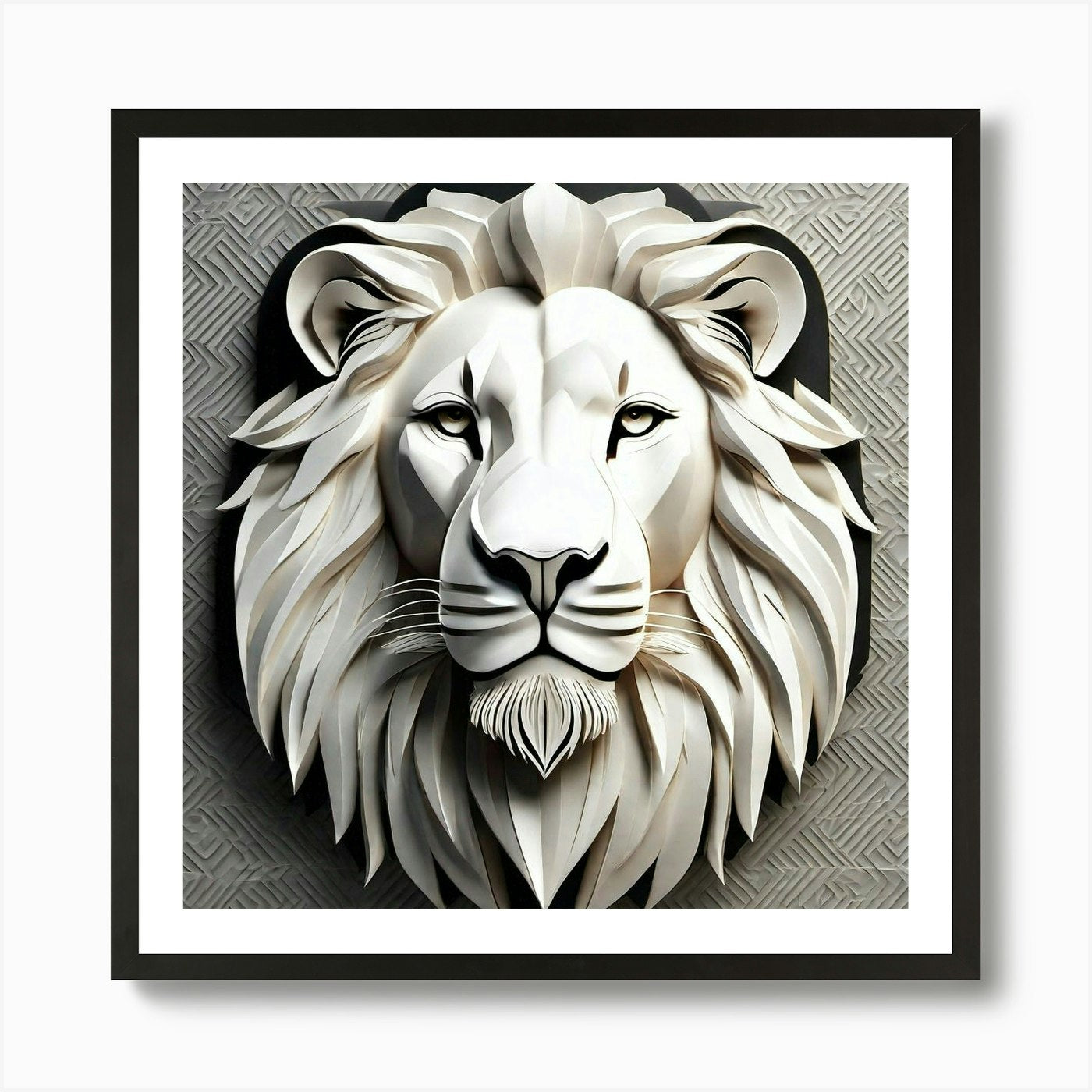 Lion Head 47 Art Print Framed Wall Art Poster Canvas Print Picture