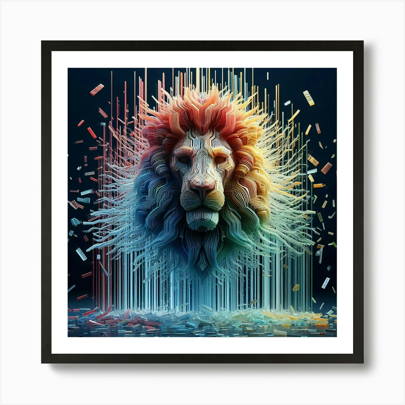Lion Head 6 Art Print Framed Wall Art Poster Canvas Print Picture