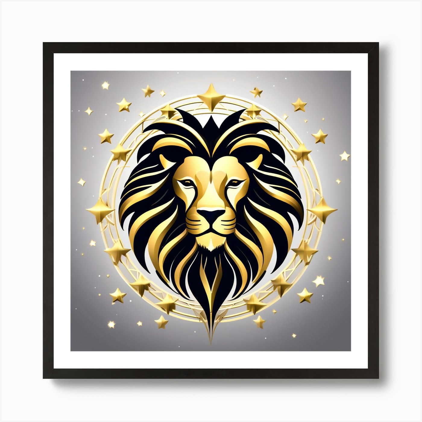 Zodiac symbol, a Lion Art Print Framed Wall Art Poster Canvas Print Picture