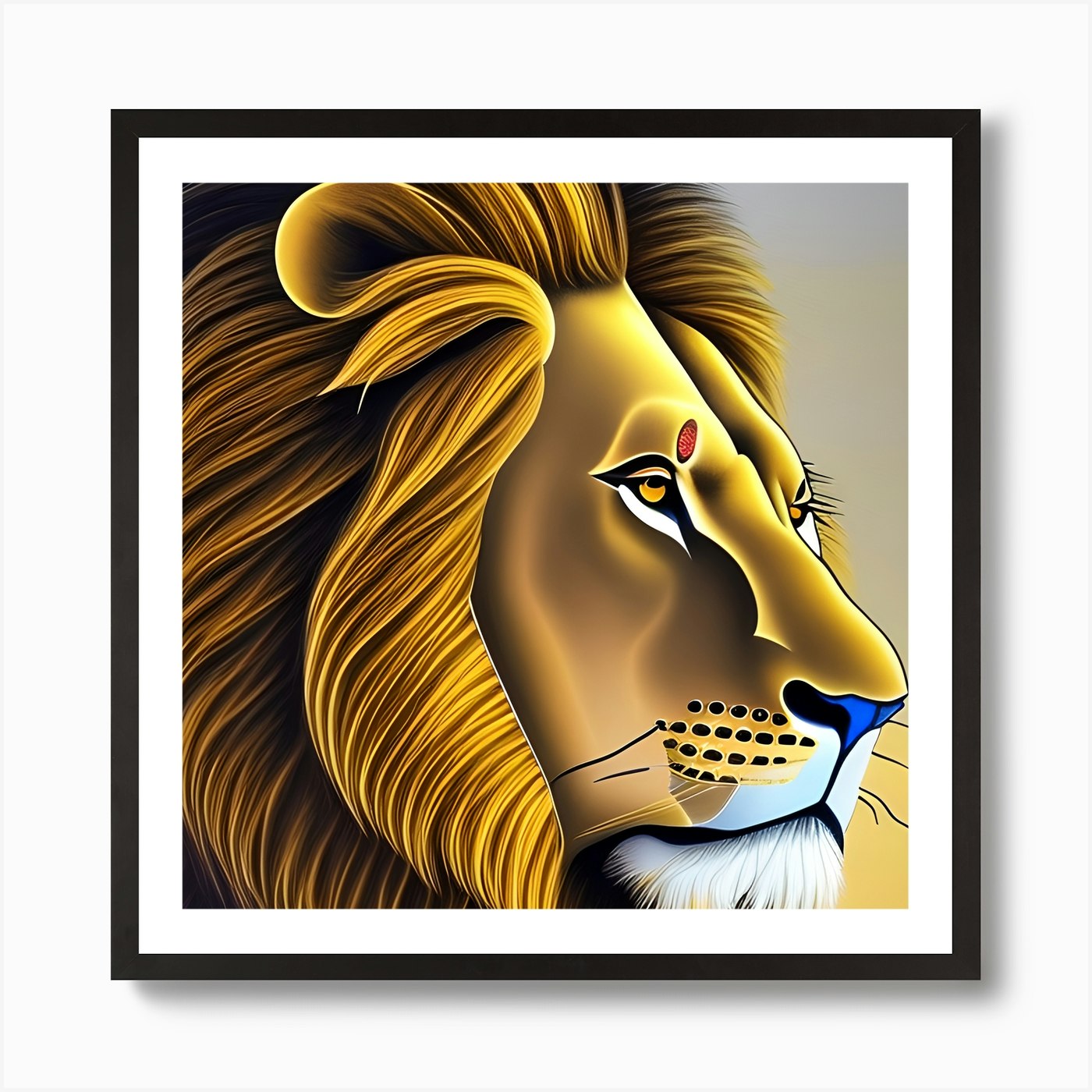 Beautiful Lion 1 Art Print Framed Wall Art Poster Canvas Print Picture