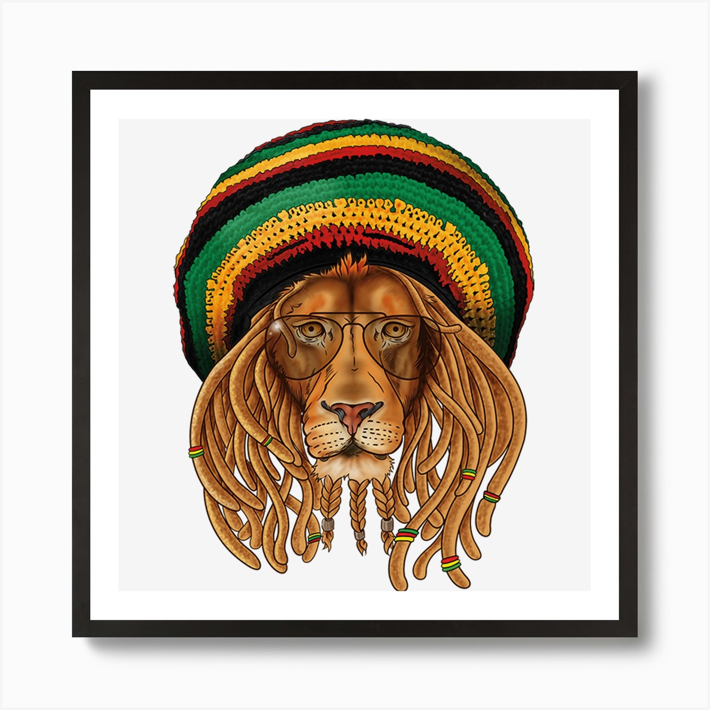 Lion Reggae Art Print Framed Wall Art Poster Canvas Print Picture