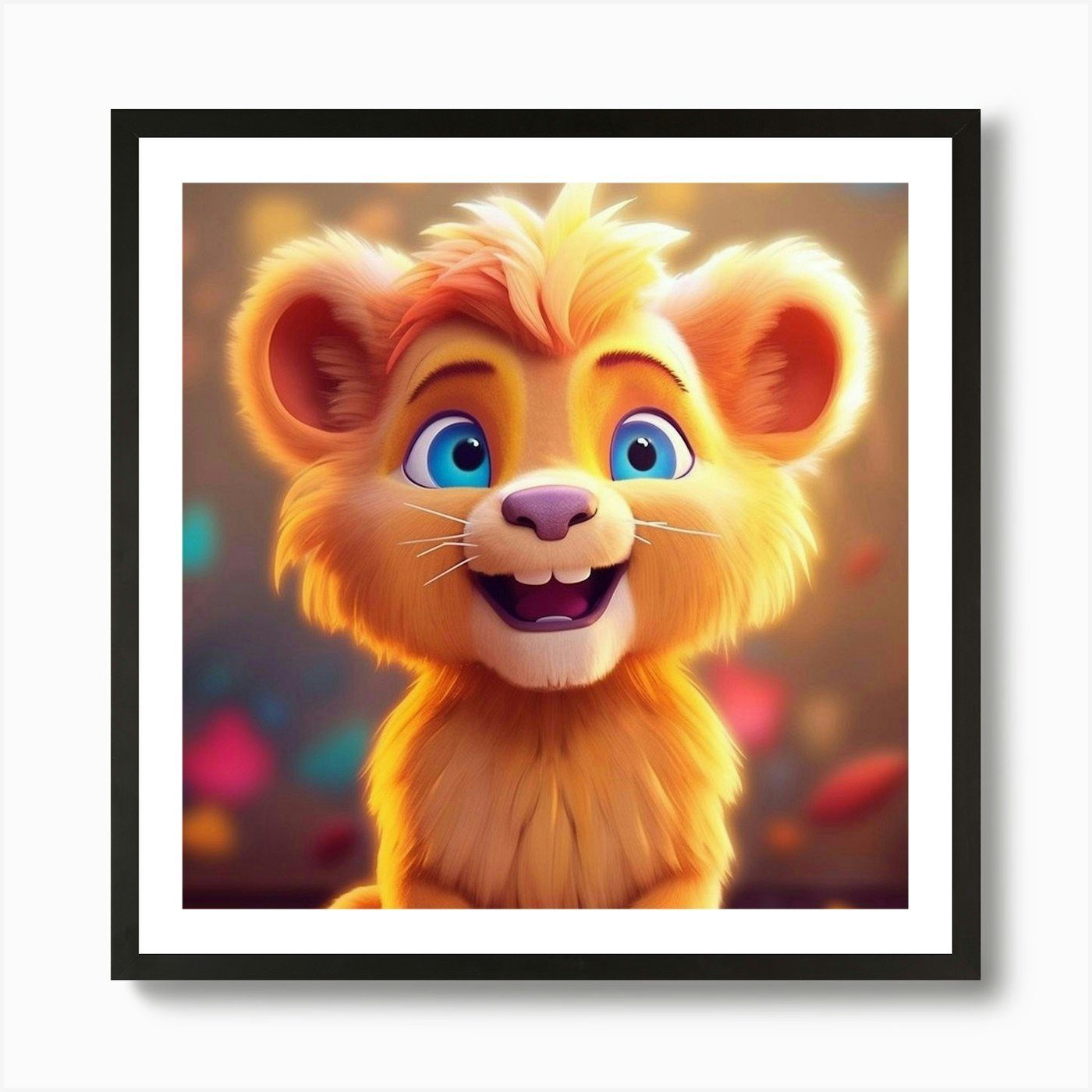 Lion Cub 1 Art Print Framed Wall Art Poster Canvas Print Picture