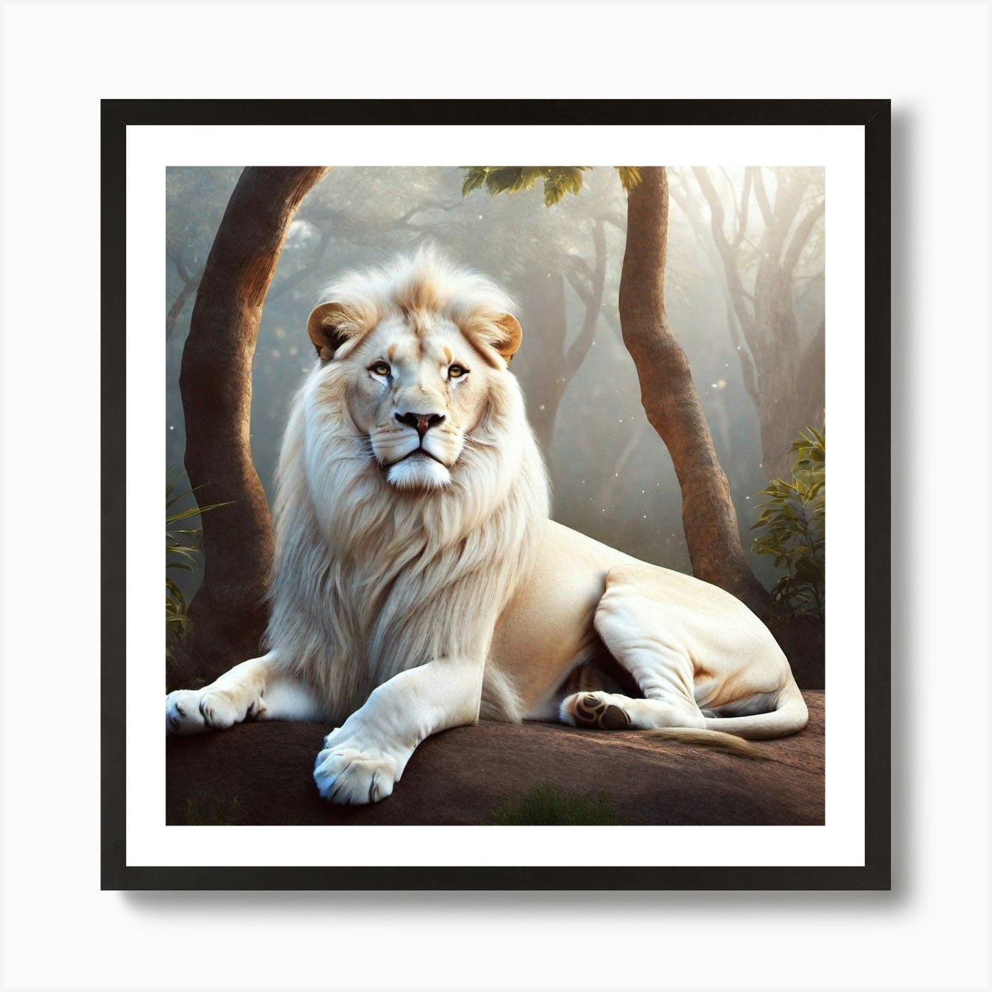 Lion In The Forest 49 Art Print Framed Wall Art Poster Canvas Print Picture