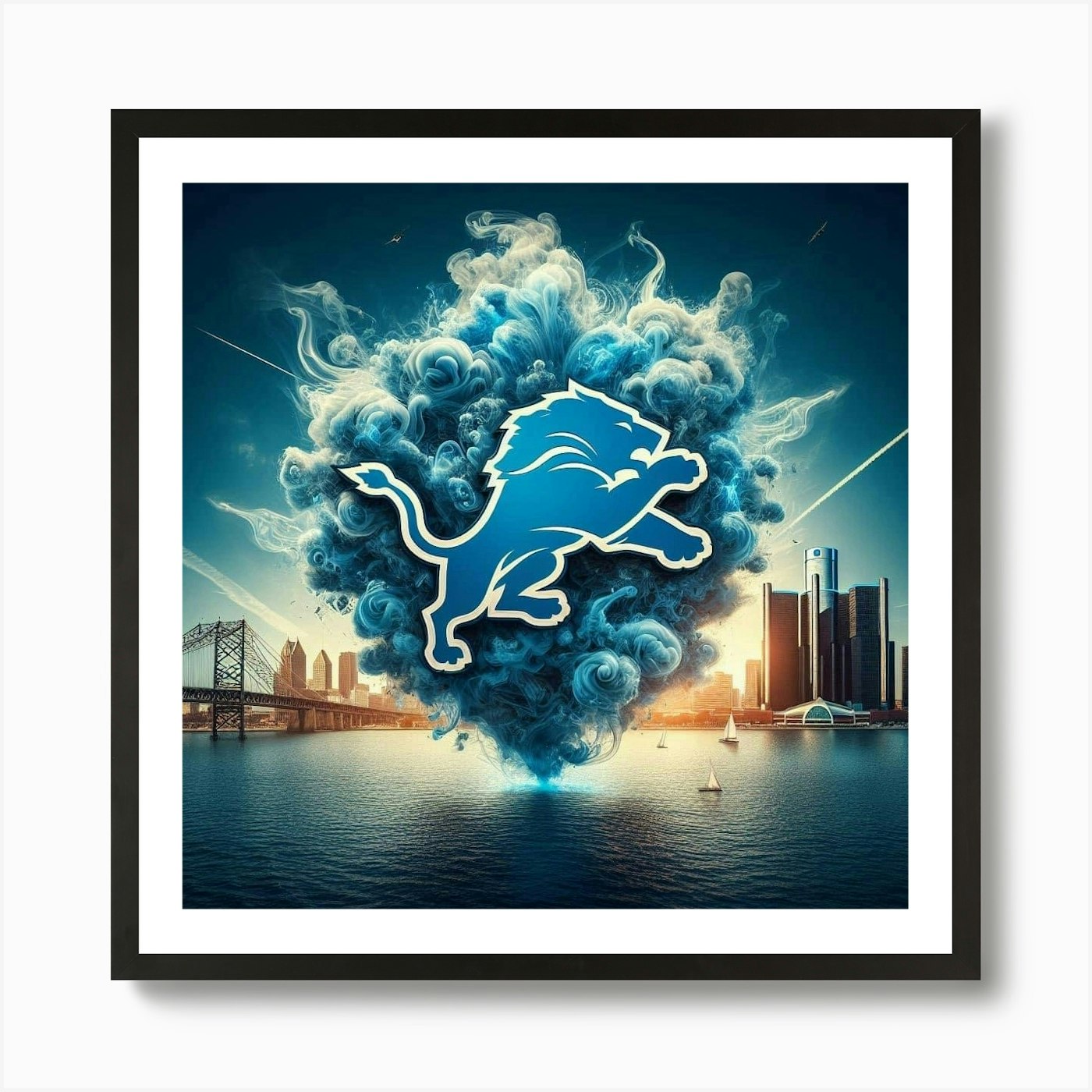 Detroit Lions 3 Art Print Framed Wall Art Poster Canvas Print Picture