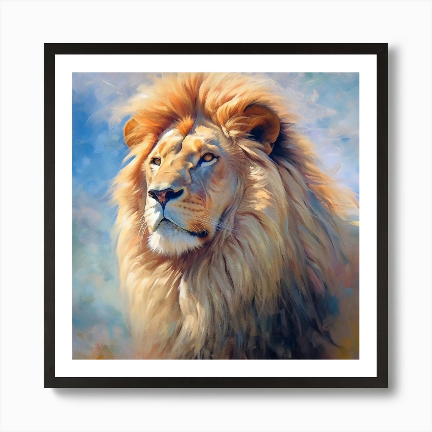 Lion Hyper Realistic Art Print Framed Wall Art Poster Canvas Print Picture