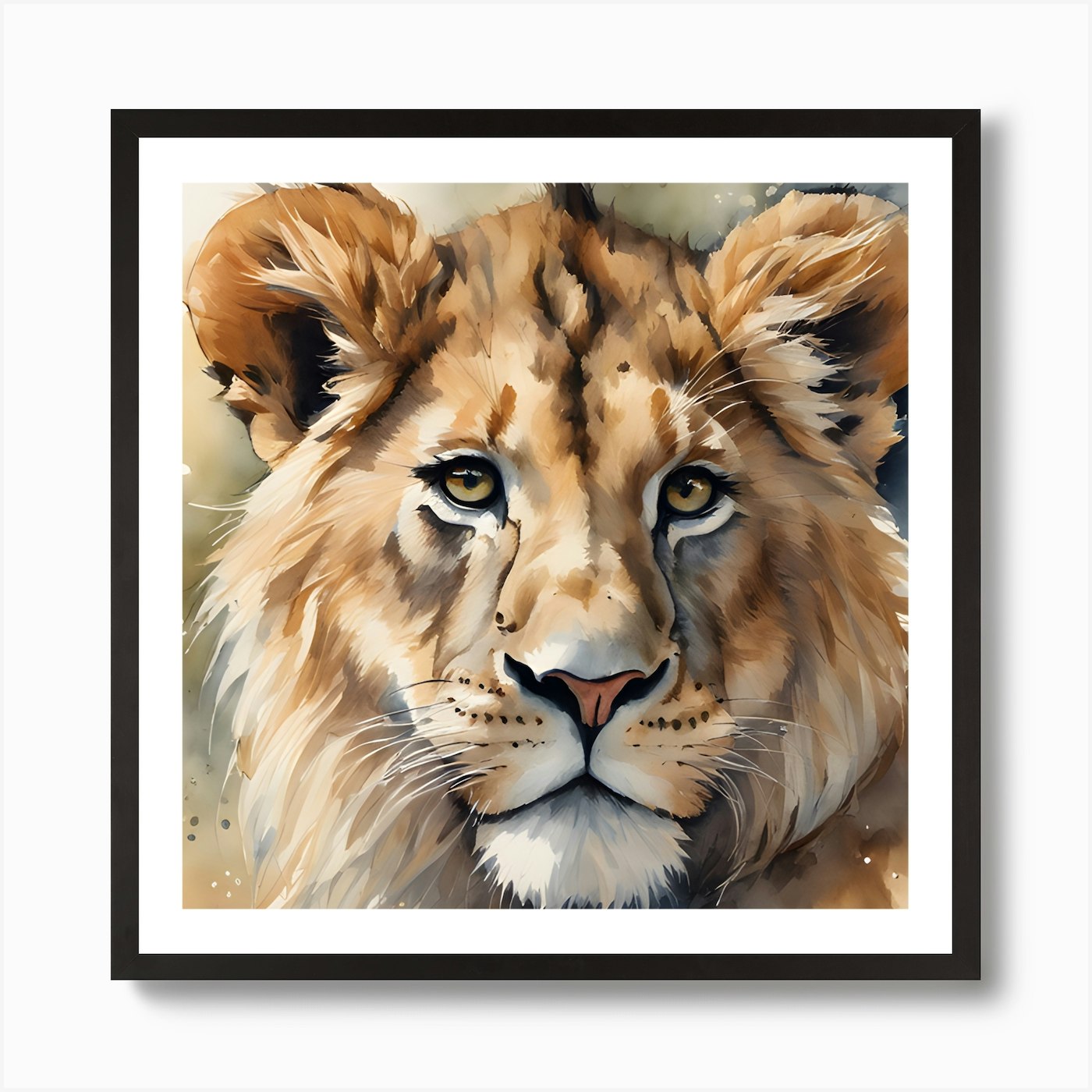 Lion portrait Art Print Framed Wall Art Poster Canvas Print Picture