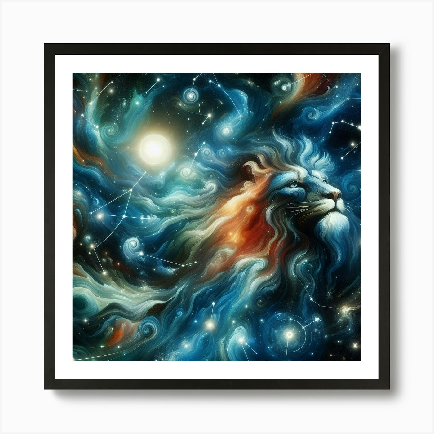 Lion In The Sky Art Print Framed Wall Art Poster Canvas Print Picture