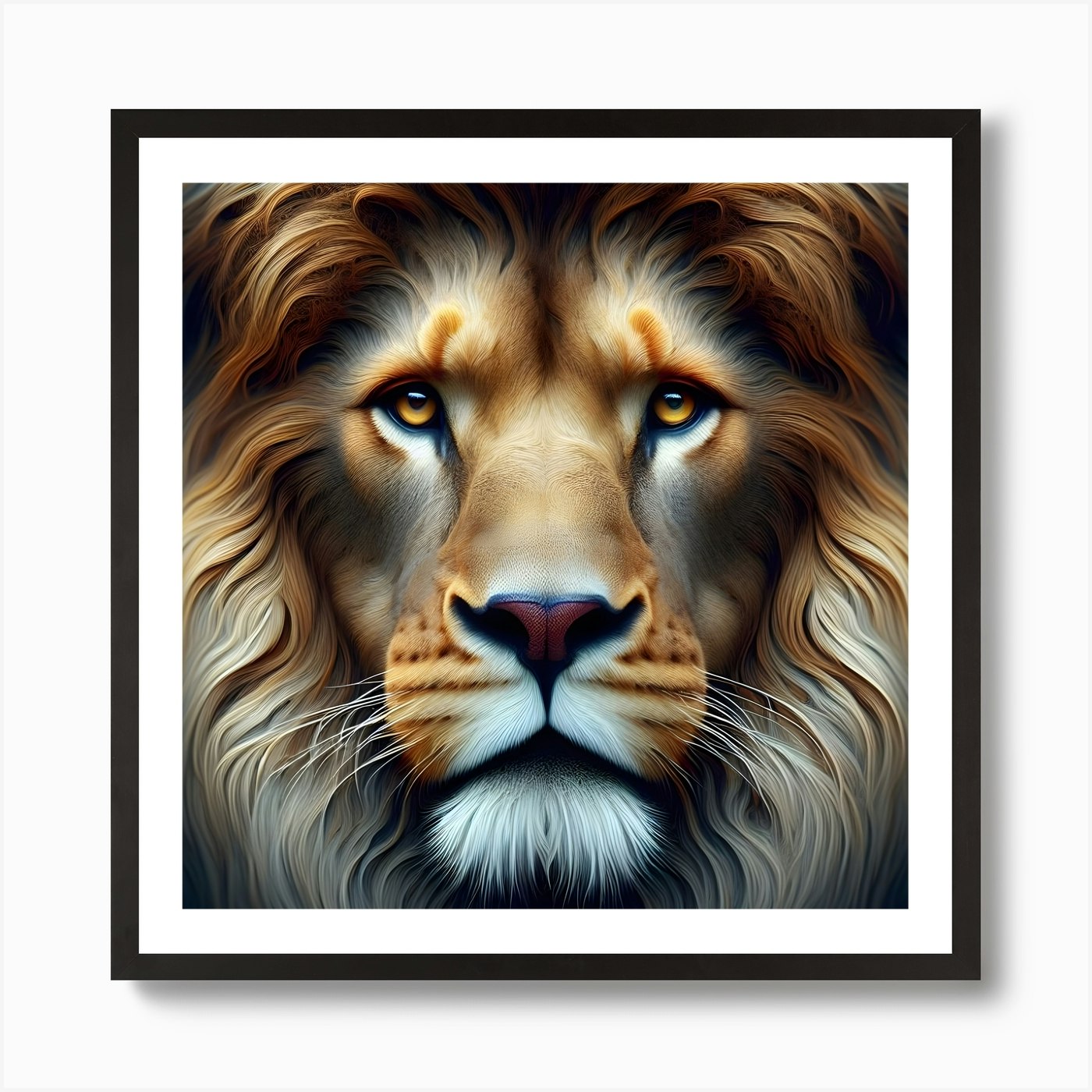 Lion Portrait Art Print Framed Wall Art Poster Canvas Print Picture