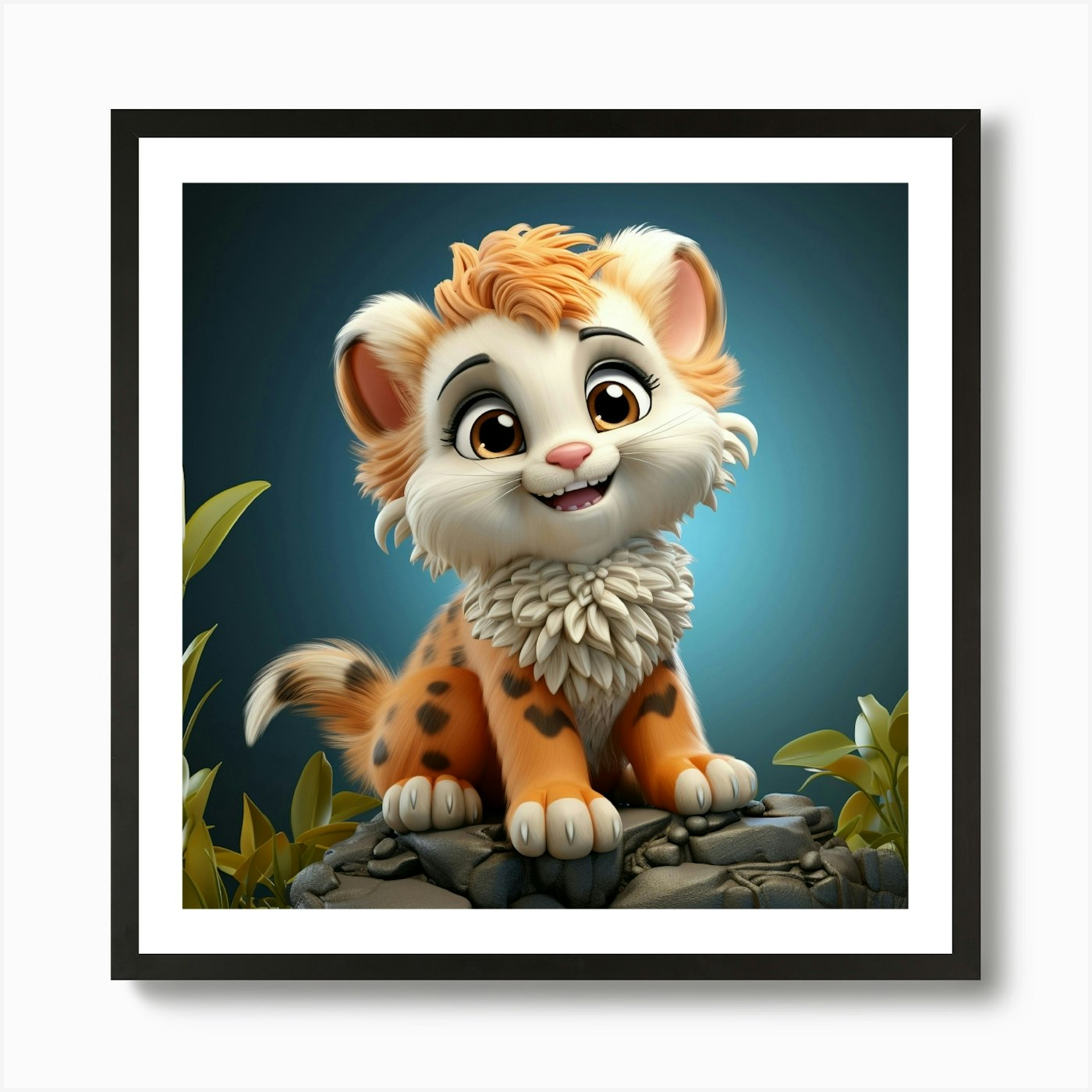 Lion Cub 4 Art Print Framed Wall Art Poster Canvas Print Picture