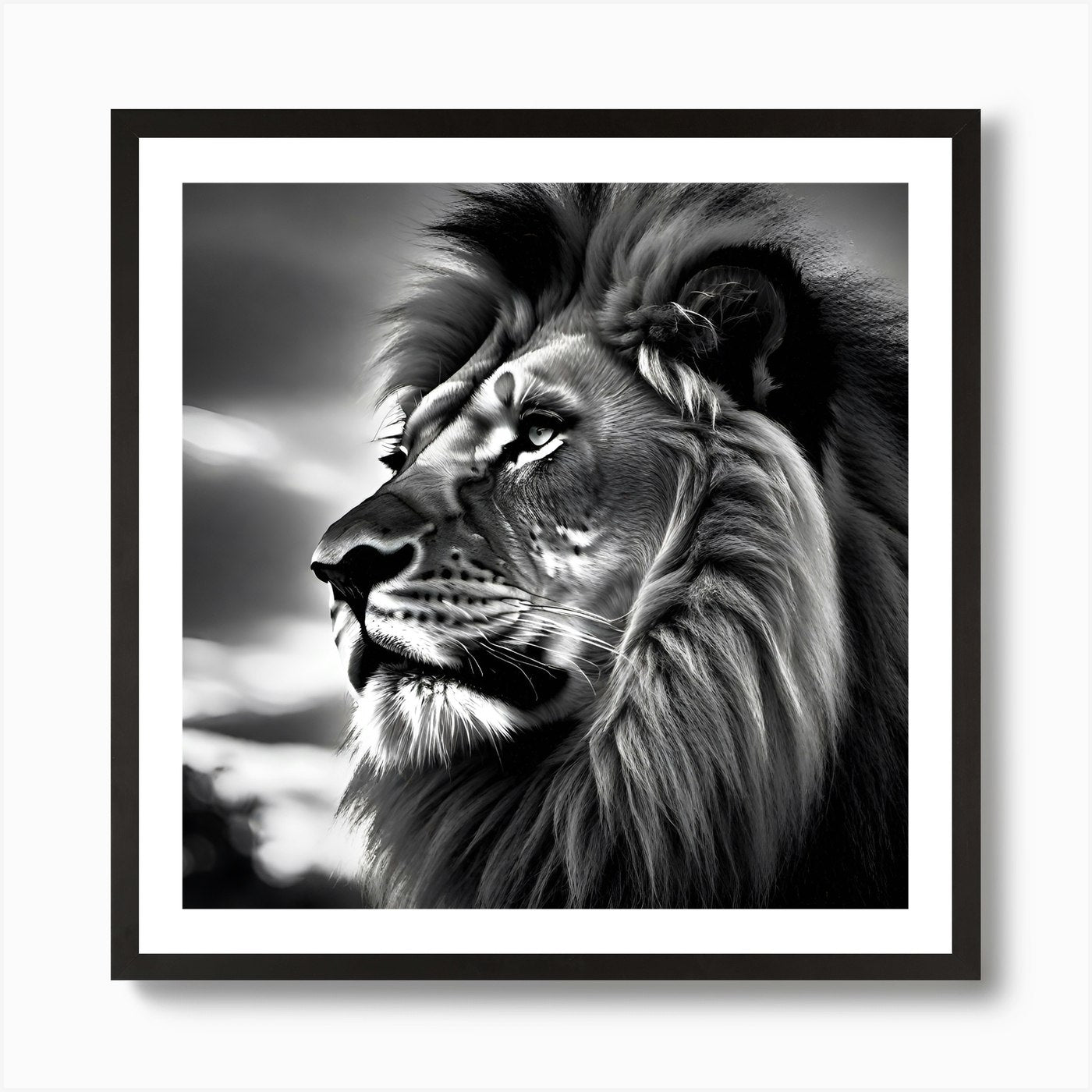 Lion Portrait 1 Art Print Framed Wall Art Poster Canvas Print Picture