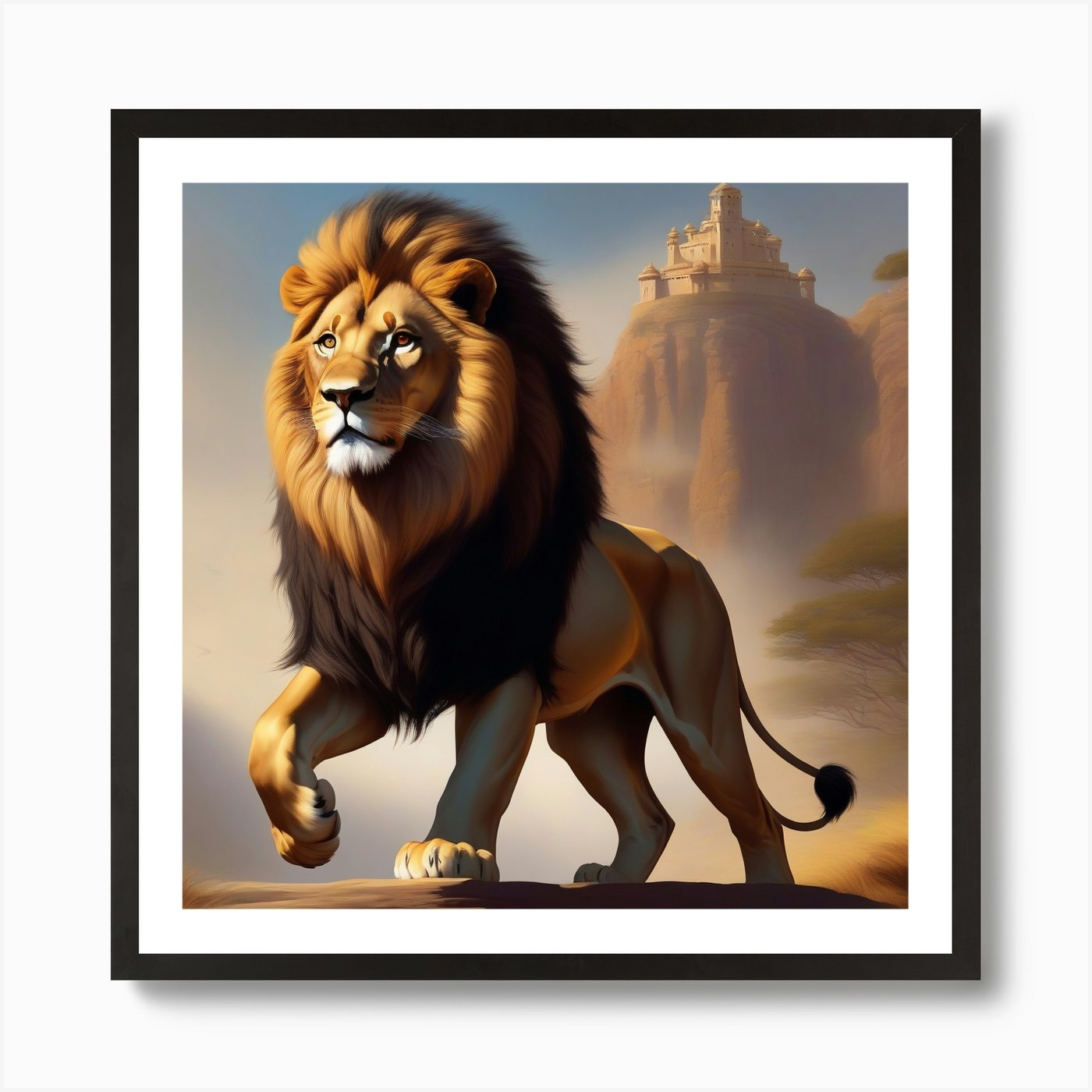 Lions Castle Art Print Framed Wall Art Poster Canvas Print Picture