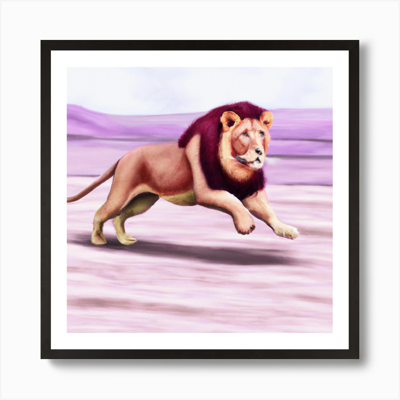 Lion Love Art Print Framed Wall Art Poster Canvas Print Picture