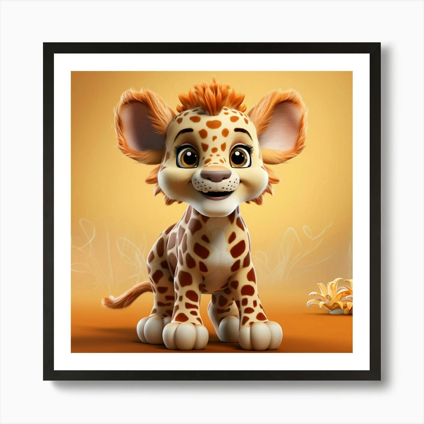 Lion Cub 11 Art Print Framed Wall Art Poster Canvas Print Picture