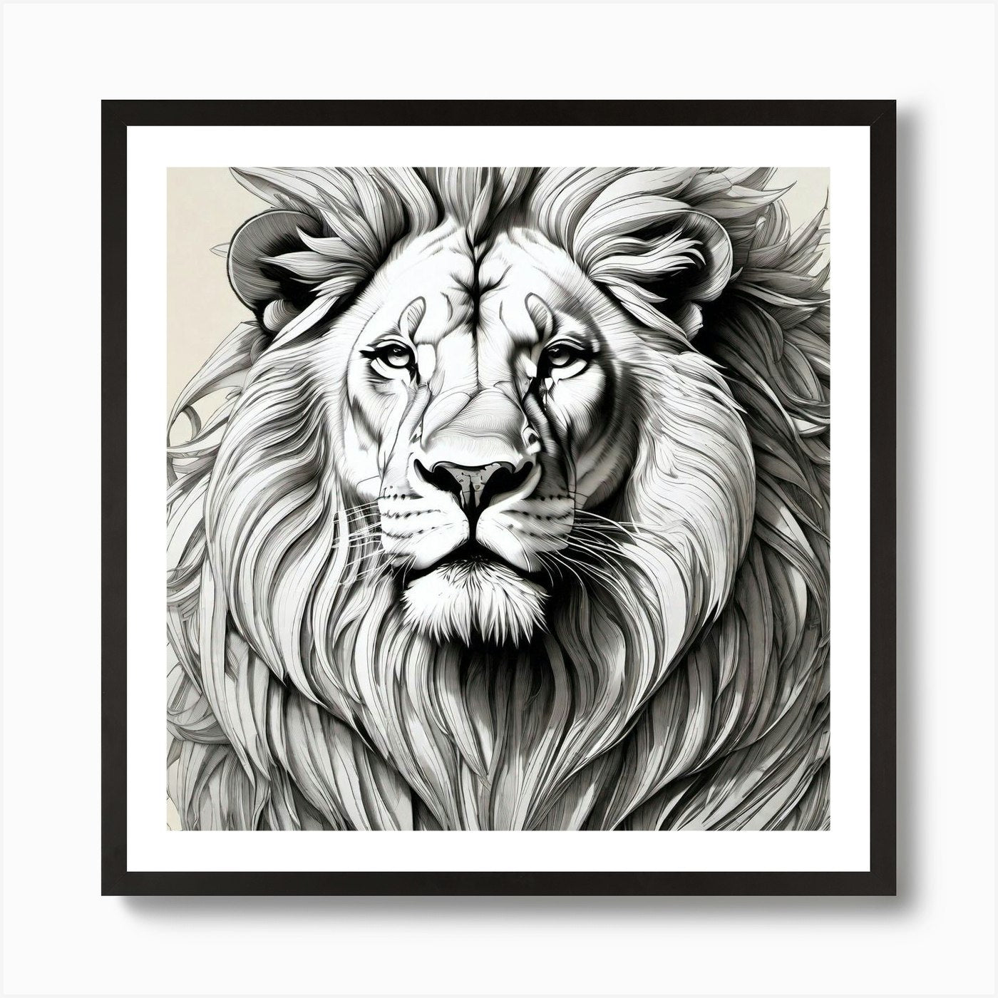 Lion Drawing 1 Art Print Framed Wall Art Poster Canvas Print Picture