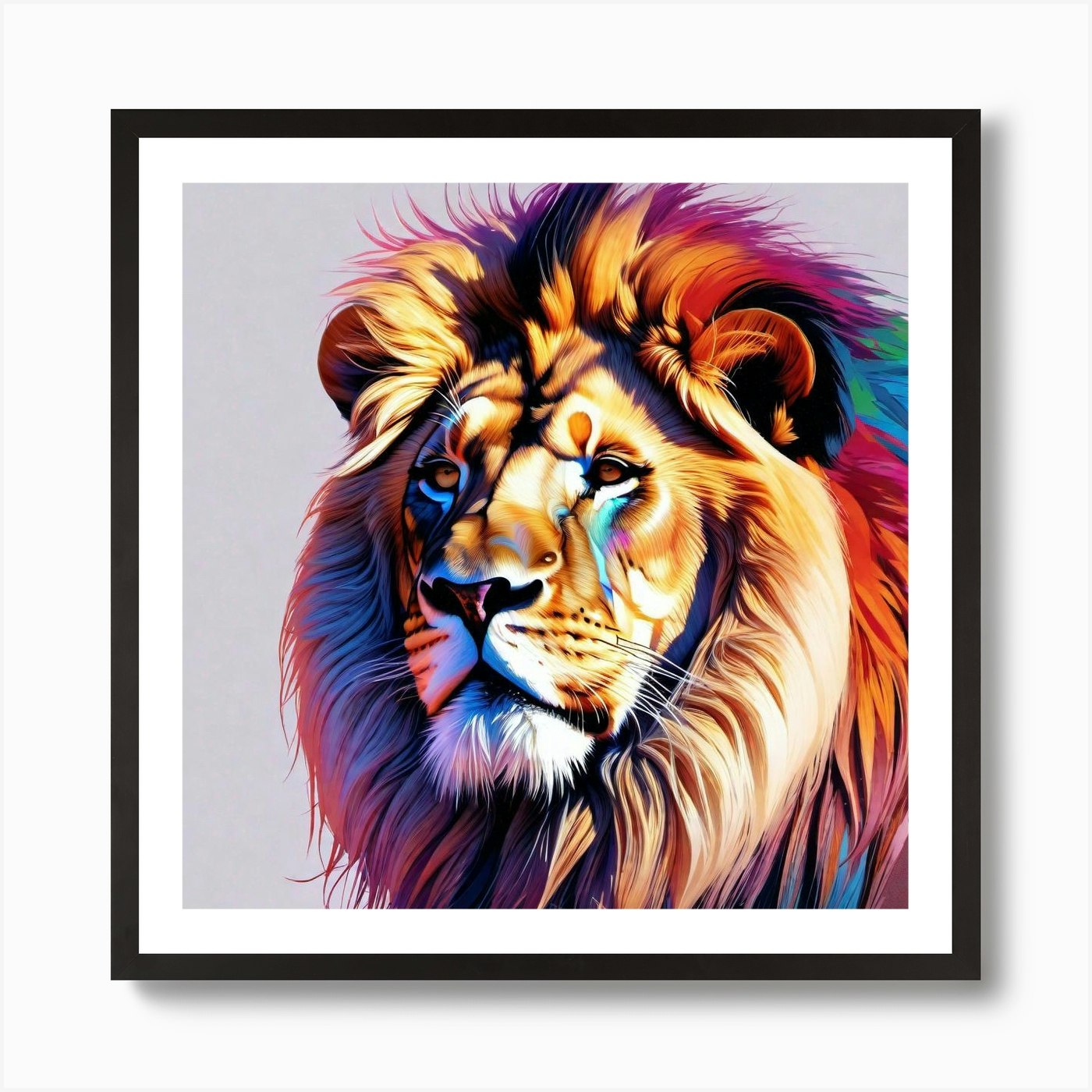 Colorful Lion 16 Art Print Framed Wall Art Poster Canvas Print Picture