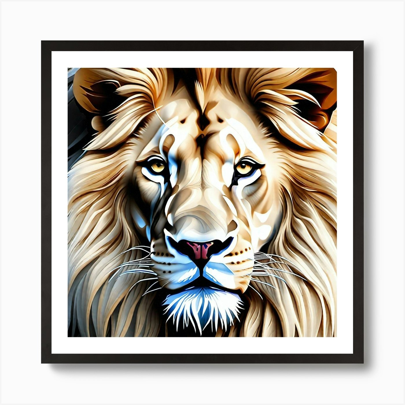Lion Painting 87 Art Print Framed Wall Art Poster Canvas Print Picture