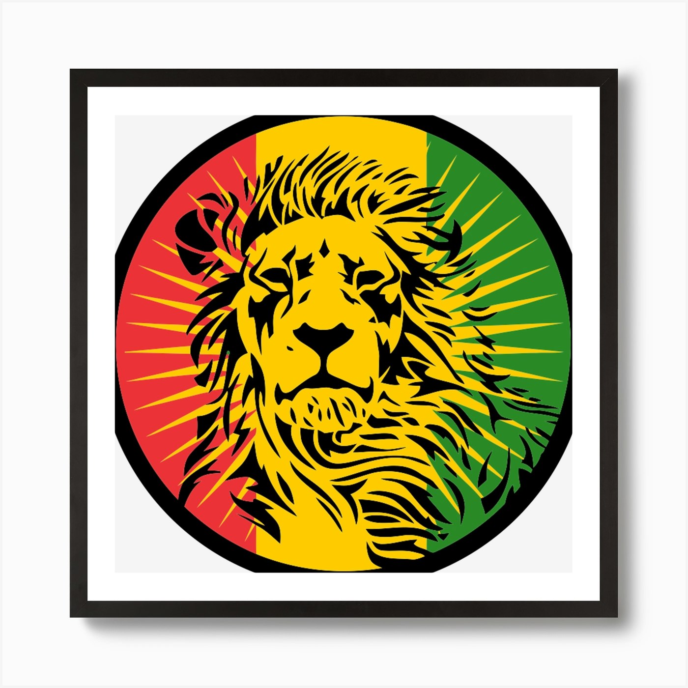 Rasta Lion Lionhead Art Print Framed Wall Art Poster Canvas Print Picture