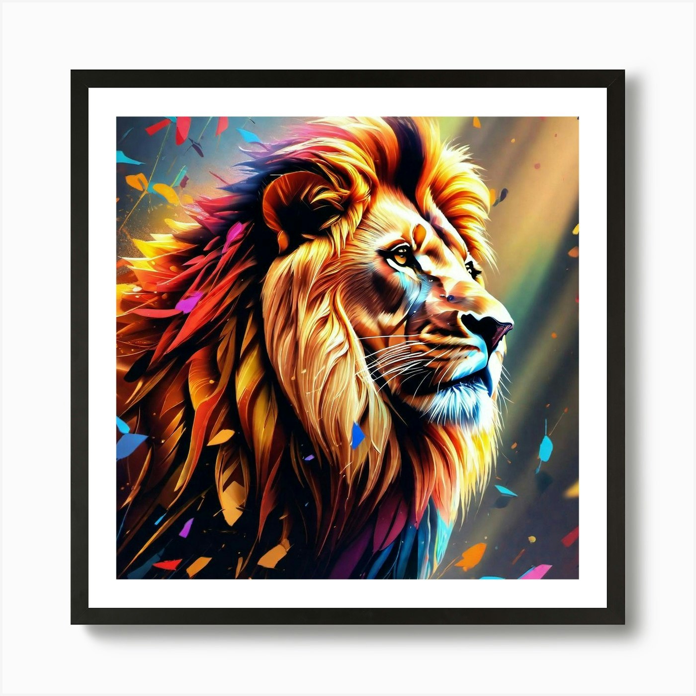 Lion Painting 80 Art Print Framed Wall Art Poster Canvas Print Picture