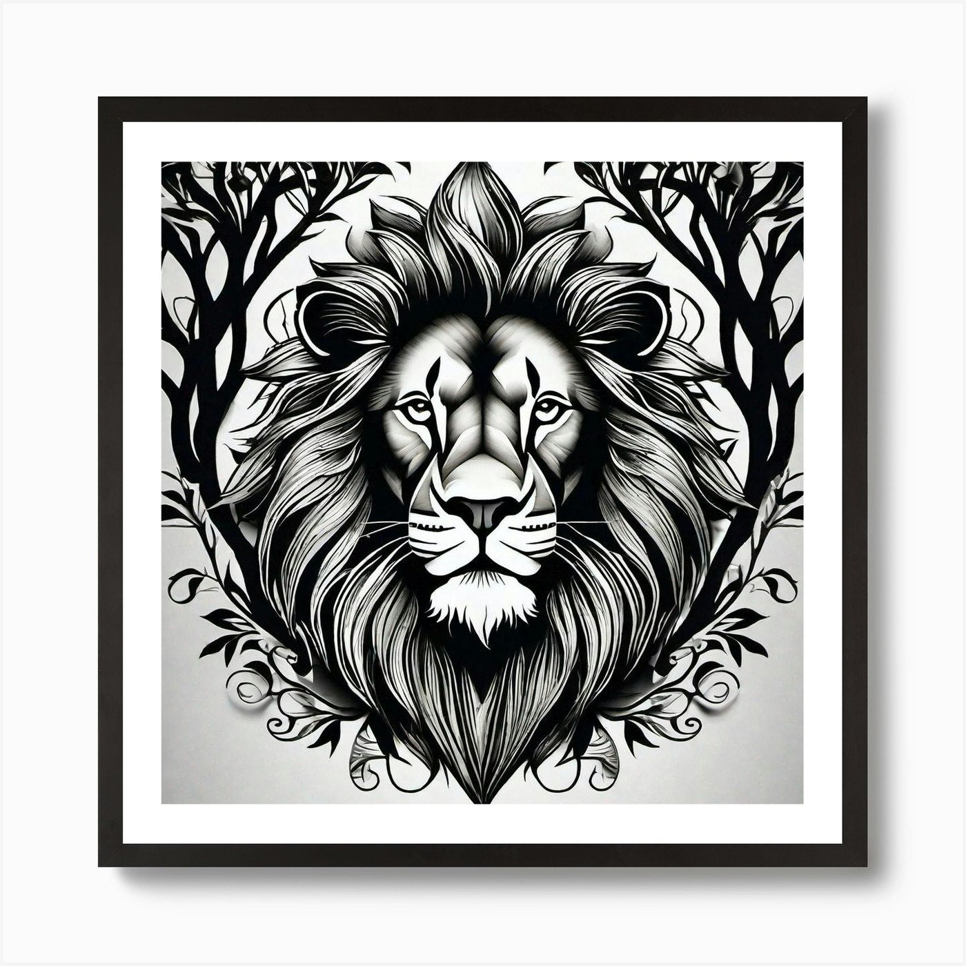Lion Head 21 Art Print Framed Wall Art Poster Canvas Print Picture