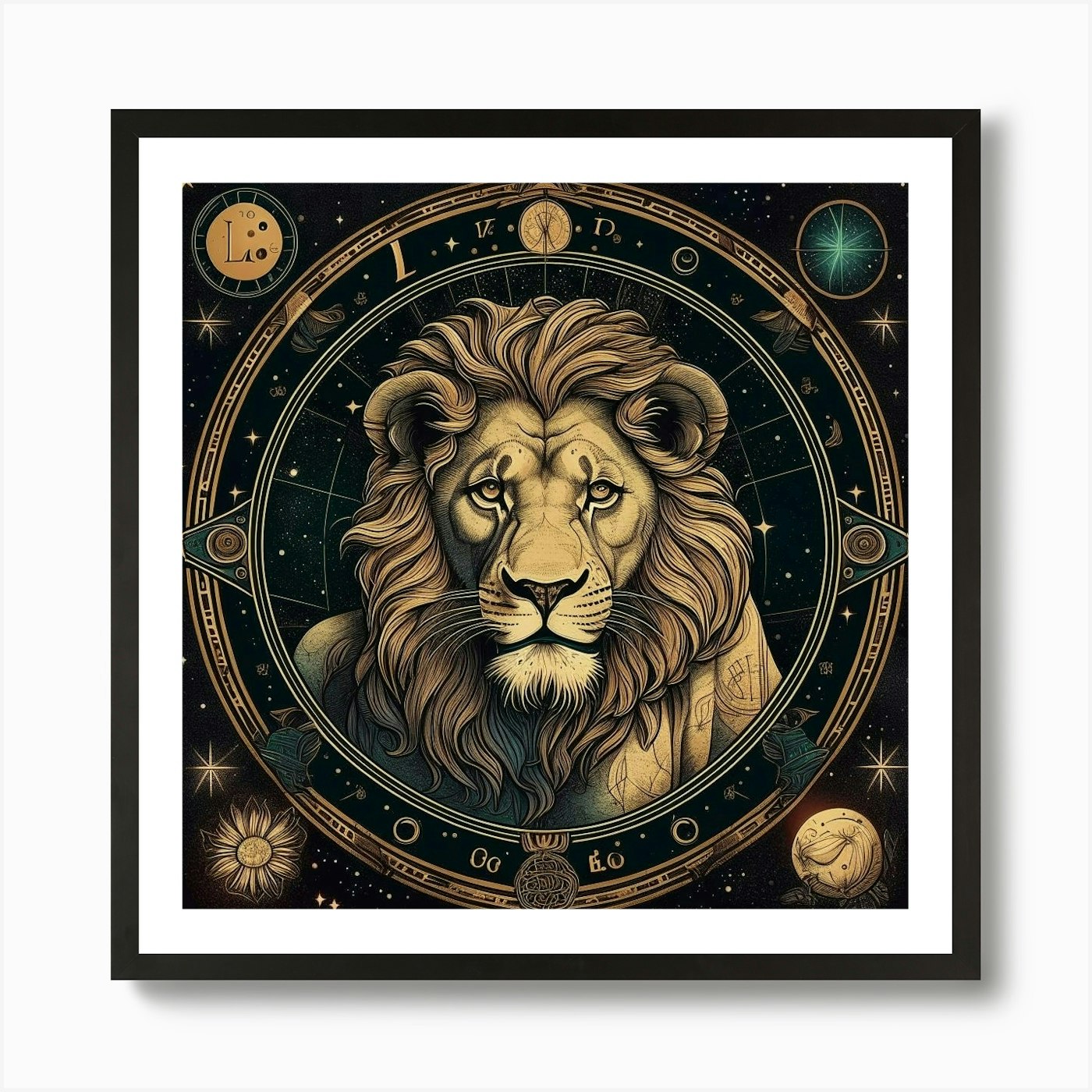 Zodiac Lion Art Print Framed Wall Art Poster Canvas Print Picture