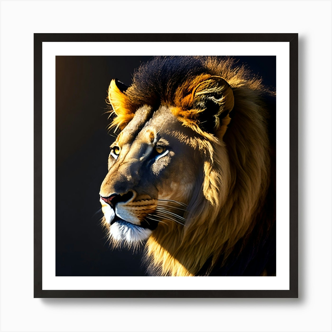 Lion Portrait Art Print Framed Wall Art Poster Canvas Print Picture