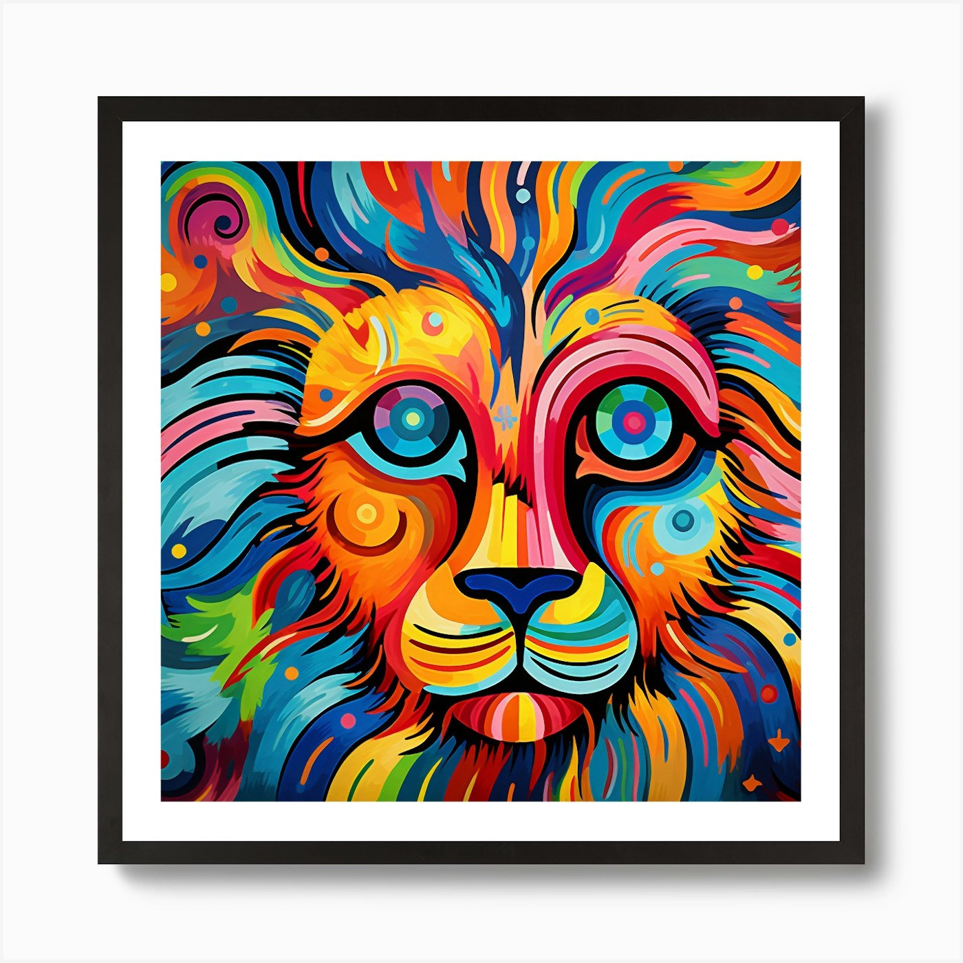 Colorful Lion 2 Art Print Framed Wall Art Poster Canvas Print Picture
