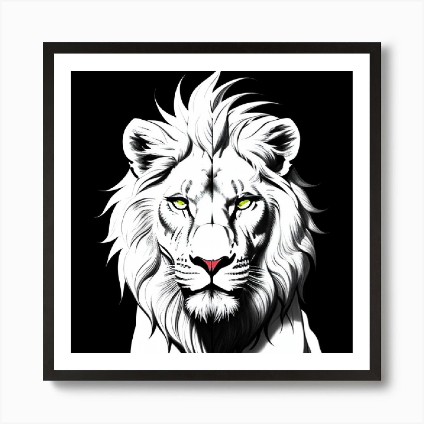 Lion Head Art Print Framed Wall Art Poster Canvas Print Picture