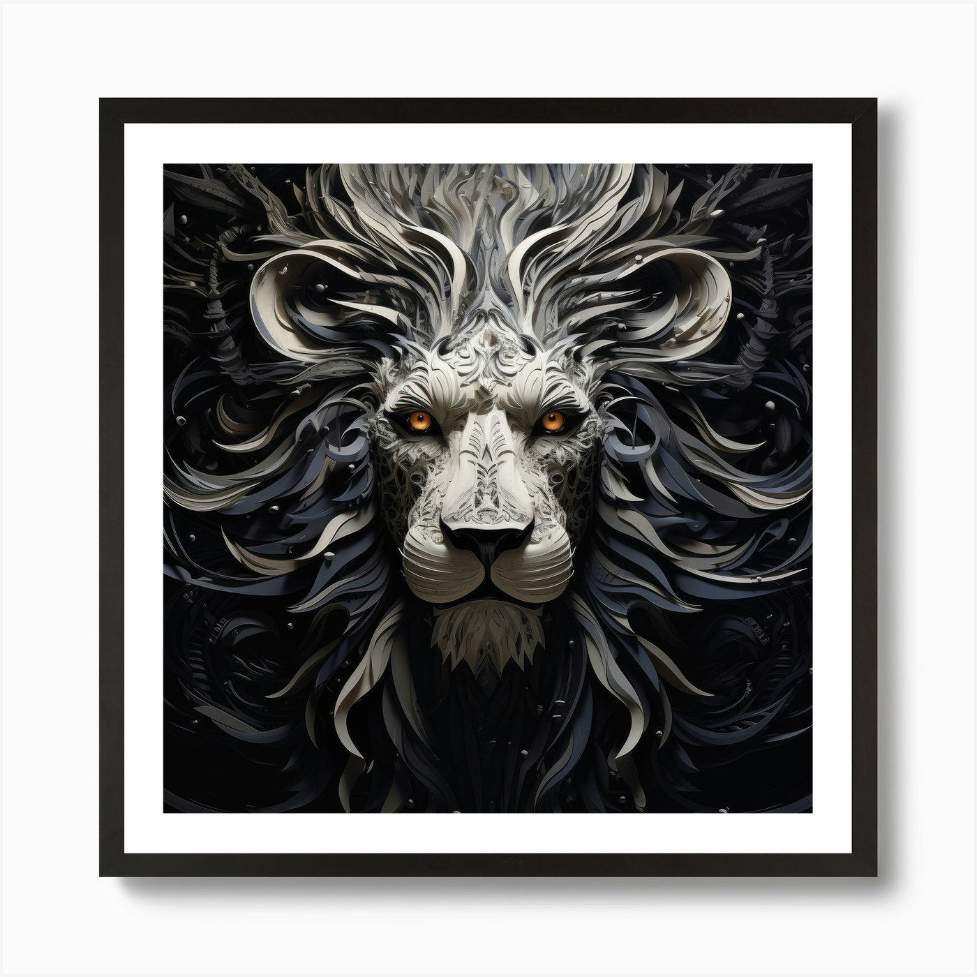 Lion Head 2 Art Print Framed Wall Art Poster Canvas Print Picture