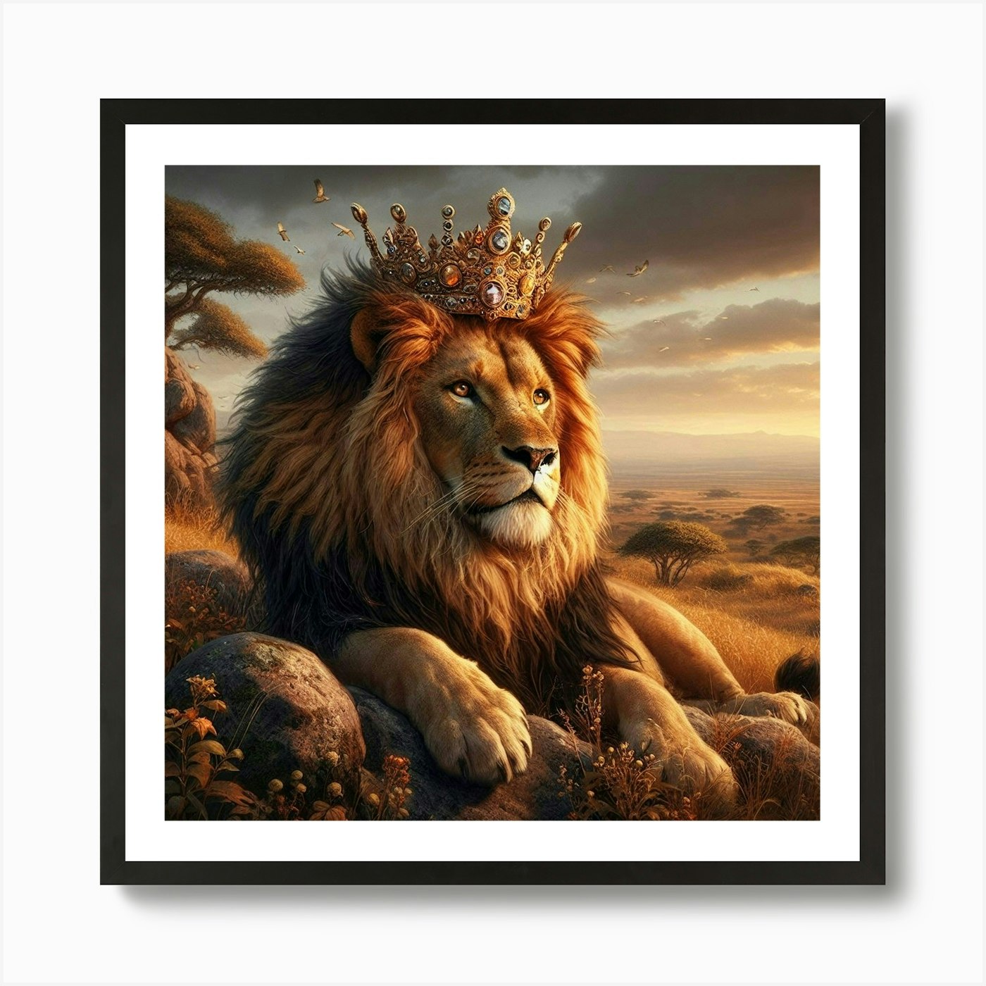 Lion King Art Print Framed Wall Art Poster Canvas Print Picture