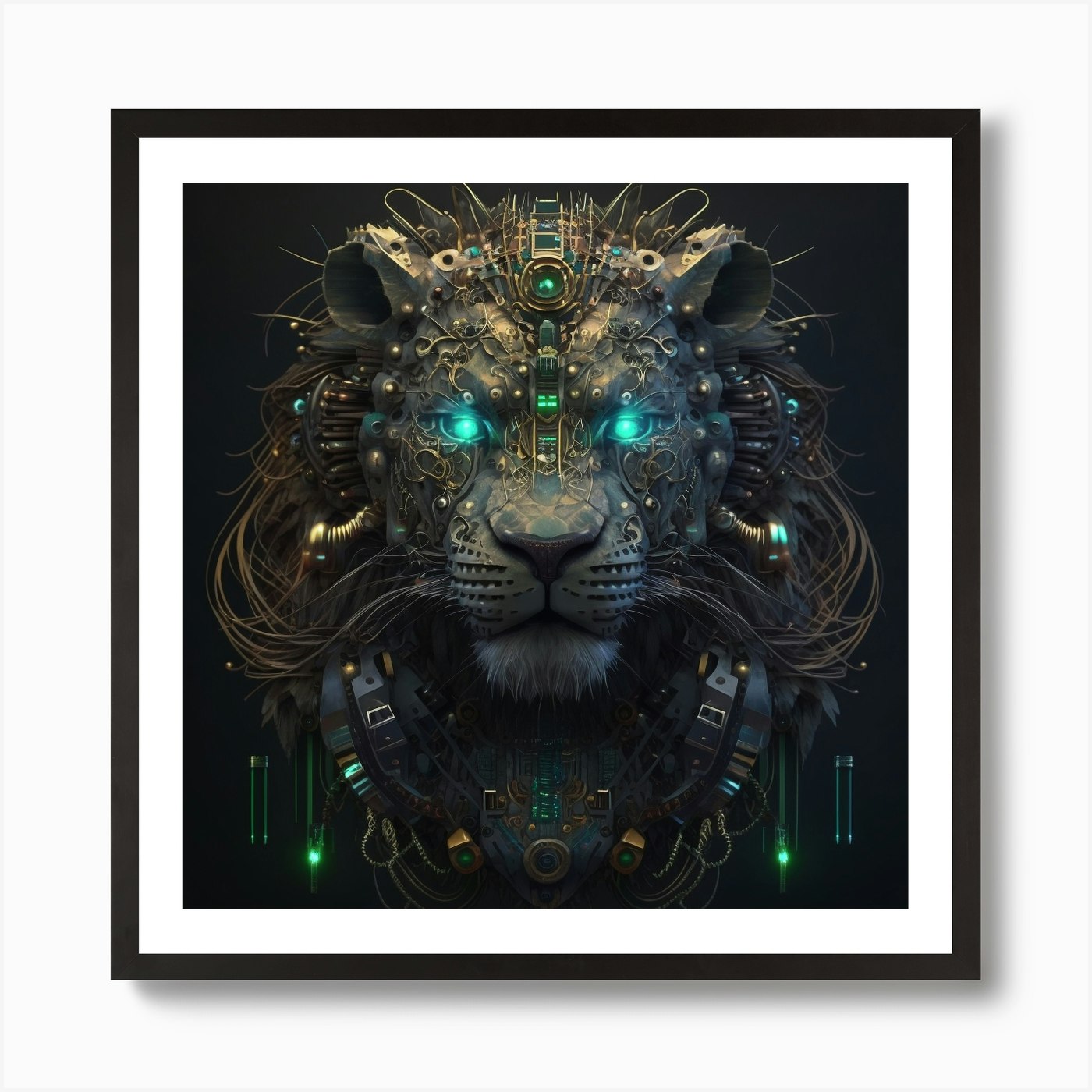 Tech Lion Art Print Framed Wall Art Poster Canvas Print Picture